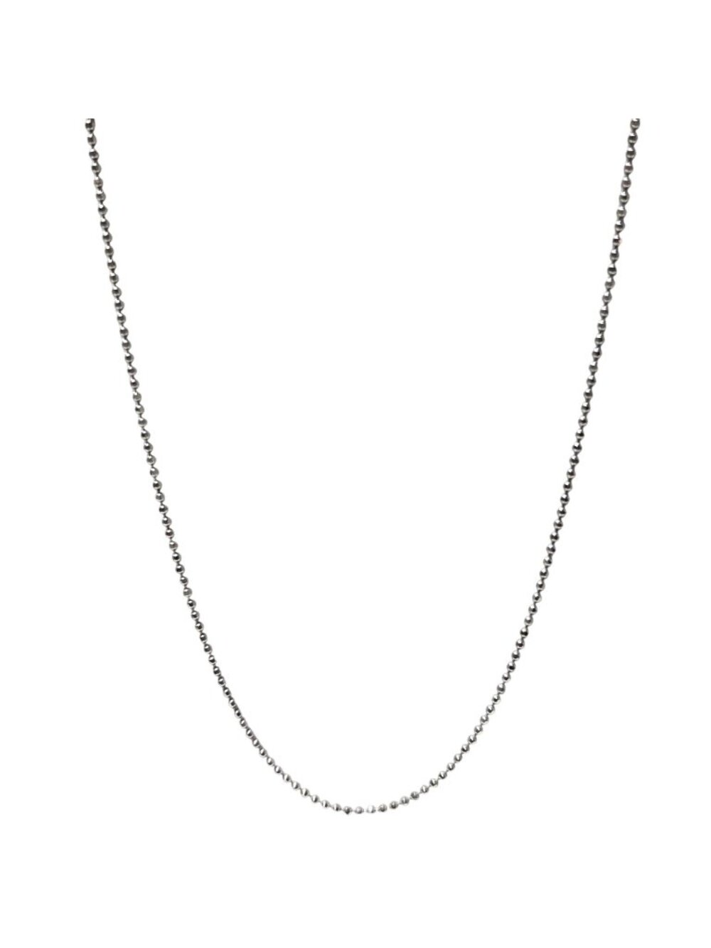 Vintage Ball Chain Necklace Silver Tone Minimalist Classic Fashion Jewelry Women